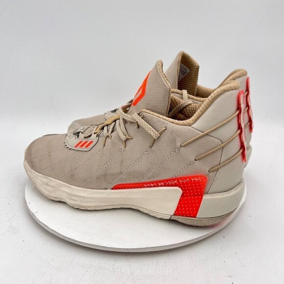 Adidas Dame 7 Bliss Men Size 11 FZ1046 Taupe Bright Orange Basketball Shoes - Picture 7 of 16